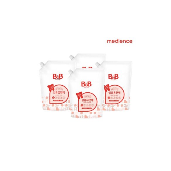 비앤비 유연제 자스민 1500ml 리필 4개입+(800ml 4입+50ml 4입+티슈 증정)_SJ01 